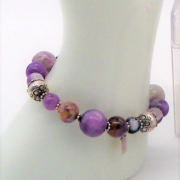 Amethyst and Sterling Silver Necklace and Bracelet - Picture 5 of 12